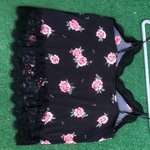 H&M Divided back with roses blouse